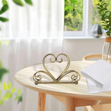 Maxbell Iron Napkin Holder Modern Hollow Out for Countertop Coffee Shop Picnic Table Heart