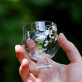 Maxbell Glass Tea Cup Household Multipurpose Creative Elegant Office Tea Serving Cup 5.8cm
