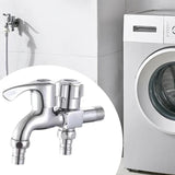 Maxbell Washing Machine Faucet Laundry Faucet Water Tap for Outdoor Laundry Bathroom Alloy Double Use
