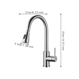 Maxbell Kitchen Faucet with Pull Down Spray Waterfall Kitchen Sink Faucet for Camping 2 gears silvery