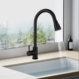 Maxbell Kitchen Faucet with Pull Down Spray Waterfall Kitchen Sink Faucet for Camping 2 gears black