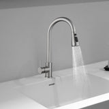 Maxbell Kitchen Faucet with Pull Down Spray Waterfall Kitchen Sink Faucet for Camping 3 gears silvery