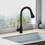 Maxbell Kitchen Faucet with Pull Down Spray Waterfall Kitchen Sink Faucet for Camping 3 gears black