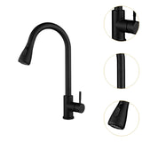 Maxbell Kitchen Faucet with Pull Down Spray Waterfall Kitchen Sink Faucet for Camping 3 gears black