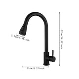 Maxbell Kitchen Faucet with Pull Down Spray Waterfall Kitchen Sink Faucet for Camping 3 gears black