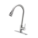 Maxbell Kitchen Faucet with Pull Down Spray Waterfall Kitchen Sink Faucet for Camping 3 gears base silvery