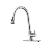 Maxbell Kitchen Faucet with Pull Down Spray Waterfall Kitchen Sink Faucet for Camping 3 gears base silvery