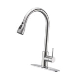 Maxbell Kitchen Faucet with Pull Down Spray Waterfall Kitchen Sink Faucet for Camping 3 gears base silvery