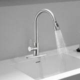 Maxbell Kitchen Faucet with Pull Down Spray Waterfall Kitchen Sink Faucet for Camping 3 gears base silvery