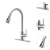 Maxbell Kitchen Faucet with Pull Down Spray Waterfall Kitchen Sink Faucet for Camping 3 gears base silvery