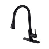Maxbell Kitchen Faucet with Pull Down Spray Waterfall Kitchen Sink Faucet for Camping 3 gears base black