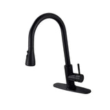 Maxbell Kitchen Faucet with Pull Down Spray Waterfall Kitchen Sink Faucet for Camping 3 gears base black