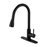 Maxbell Kitchen Faucet with Pull Down Spray Waterfall Kitchen Sink Faucet for Camping 3 gears base black