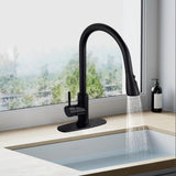 Maxbell Kitchen Faucet with Pull Down Spray Waterfall Kitchen Sink Faucet for Camping 3 gears base black