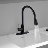 Maxbell Kitchen Faucet with Pull Down Spray Waterfall Kitchen Sink Faucet for Camping 3 gears base black