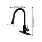 Maxbell Kitchen Faucet with Pull Down Spray Waterfall Kitchen Sink Faucet for Camping 3 gears base black