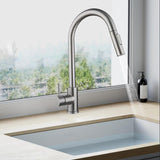 Maxbell Kitchen Faucet with Pull Down Spray Waterfall Kitchen Sink Faucet for Camping cylinder 2 gears silvery