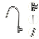 Maxbell Kitchen Faucet with Pull Down Spray Waterfall Kitchen Sink Faucet for Camping cylinder 2 gears silvery