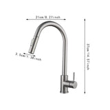 Maxbell Kitchen Faucet with Pull Down Spray Waterfall Kitchen Sink Faucet for Camping cylinder 2 gears silvery