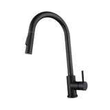 Maxbell Kitchen Faucet with Pull Down Spray Waterfall Kitchen Sink Faucet for Camping cylinder 2 gears black