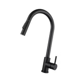 Maxbell Kitchen Faucet with Pull Down Spray Waterfall Kitchen Sink Faucet for Camping cylinder 2 gears black
