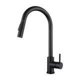 Maxbell Kitchen Faucet with Pull Down Spray Waterfall Kitchen Sink Faucet for Camping cylinder 2 gears black