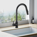 Maxbell Kitchen Faucet with Pull Down Spray Waterfall Kitchen Sink Faucet for Camping cylinder 2 gears black