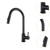 Maxbell Kitchen Faucet with Pull Down Spray Waterfall Kitchen Sink Faucet for Camping cylinder 2 gears black