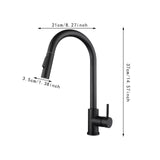 Maxbell Kitchen Faucet with Pull Down Spray Waterfall Kitchen Sink Faucet for Camping cylinder 2 gears black