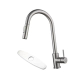Maxbell Kitchen Faucet with Pull Down Spray Waterfall Kitchen Sink Faucet for Camping cylinder 2 gears base silvery