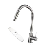 Maxbell Kitchen Faucet with Pull Down Spray Waterfall Kitchen Sink Faucet for Camping cylinder 2 gears base silvery