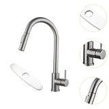 Maxbell Kitchen Faucet with Pull Down Spray Waterfall Kitchen Sink Faucet for Camping cylinder 2 gears base silvery
