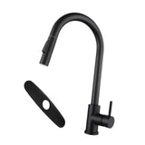 Maxbell Kitchen Faucet with Pull Down Spray Waterfall Kitchen Sink Faucet for Camping cylinder 2 gears base black