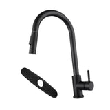 Maxbell Kitchen Faucet with Pull Down Spray Waterfall Kitchen Sink Faucet for Camping cylinder 2 gears base black