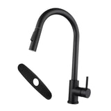 Maxbell Kitchen Faucet with Pull Down Spray Waterfall Kitchen Sink Faucet for Camping cylinder 2 gears base black