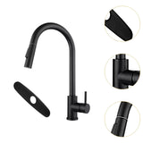 Maxbell Kitchen Faucet with Pull Down Spray Waterfall Kitchen Sink Faucet for Camping cylinder 2 gears base black