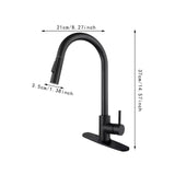 Maxbell Kitchen Faucet with Pull Down Spray Waterfall Kitchen Sink Faucet for Camping cylinder 2 gears base black