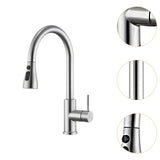 Maxbell Kitchen Faucet with Pull Down Spray Waterfall Kitchen Sink Faucet for Camping 3 gears wash silvery