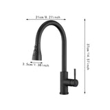 Maxbell Kitchen Faucet with Pull Down Spray Waterfall Kitchen Sink Faucet for Camping 3 gears wash black