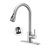 Maxbell Kitchen Faucet with Pull Down Spray Waterfall Kitchen Sink Faucet for Camping 3 gears wash base silvery