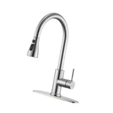 Maxbell Kitchen Faucet with Pull Down Spray Waterfall Kitchen Sink Faucet for Camping 3 gears wash base silvery