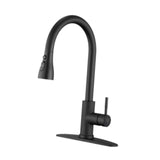 Maxbell Kitchen Faucet with Pull Down Spray Waterfall Kitchen Sink Faucet for Camping 3 gears wash base black