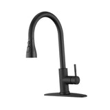 Maxbell Kitchen Faucet with Pull Down Spray Waterfall Kitchen Sink Faucet for Camping 3 gears wash base black