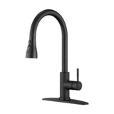 Maxbell Kitchen Faucet with Pull Down Spray Waterfall Kitchen Sink Faucet for Camping 3 gears wash base black