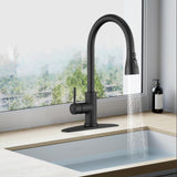 Maxbell Kitchen Faucet with Pull Down Spray Waterfall Kitchen Sink Faucet for Camping 3 gears wash base black