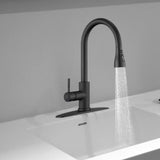 Maxbell Kitchen Faucet with Pull Down Spray Waterfall Kitchen Sink Faucet for Camping 3 gears wash base black