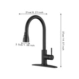 Maxbell Kitchen Faucet with Pull Down Spray Waterfall Kitchen Sink Faucet for Camping 3 gears wash base black