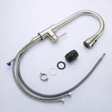 Maxbell Kitchen Faucet with Pull Down Spray Waterfall Kitchen Sink Faucet for Camping 3 gears wash base black