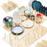 Maxbell Wood Pegboard Drawer Organizer Peg Board System for Food Containers Cookware