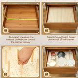 Maxbell Wood Pegboard Drawer Organizer Peg Board System for Food Containers Cookware